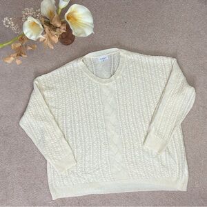 Kaileigh Cream Cable Knit Sweater